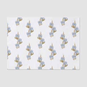 Waterverf Christmas Blue Chinoiserie Bow Bells Tissuepapier
