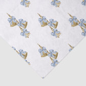 Waterverf Christmas Blue Chinoiserie Bow Bells Tissuepapier (Detail)