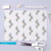 Waterverf Christmas Blue Chinoiserie Bow Bells Tissuepapier (Craft)