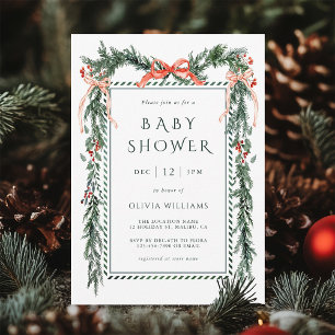 Waterverf Christmas Garland Baby shower Kaart