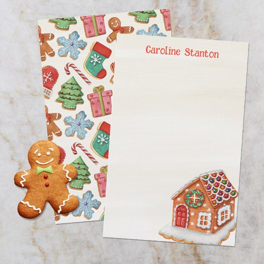 Waterverf Christmas Gingerbread House Cookies Briefpapier