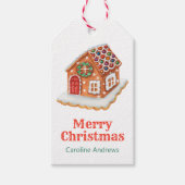 Waterverf Christmas Gingerbread House Cookies Cadeaulabel (Voorkant)