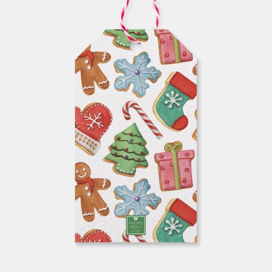 Waterverf Christmas Gingerbread House Cookies Cadeaulabel (Achterkant)