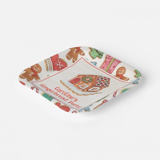 Waterverf Christmas Gingerbread House Cookies Papieren Bordje (Gebogen)
