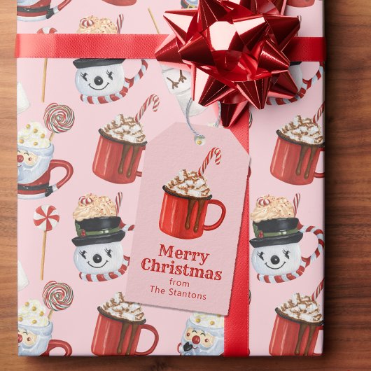 Waterverf Christmas Hot Chocolate Cacao Cadeaulabel