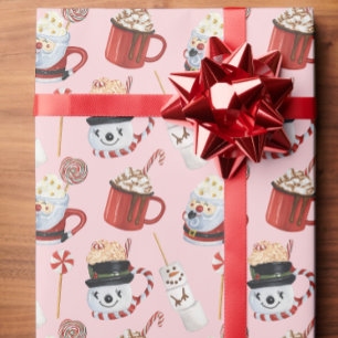 Waterverf Christmas Hot Cocoa Chocolate Cadeaupapier