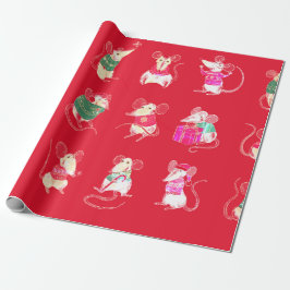 WATERVERF CHRISTMAS MOUSE GIFT WRAPPING CADEAUPAPIER