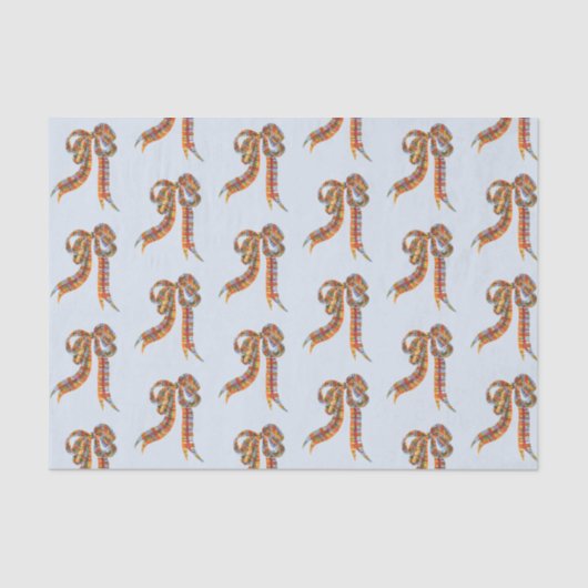 Waterverf Christmas Plaid Bows Tissuepapier (Voorkant)