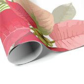 Waterverf Christmas Pointsettia Flowers Floral W Cadeaupapier (Rol Hoek)