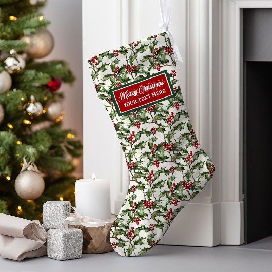 Waterverf Christmas Stocking Custom Name Gift Grote Kerstsok