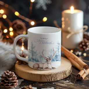 Waterverf Christmas Winter Wonderland Tweekleurige Koffiemok
