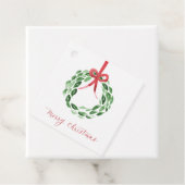 Waterverf Christmas Wreath Square Gift Label (In situ)