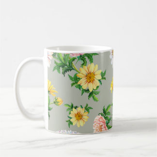 Waterverf chrysanten, naadloos bloemmotief koffiemok
