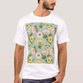 Waterverf chrysanten, naadloos bloemmotief t-shirt
