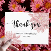 Waterverf Chrysanthemum baby shower Dank u Kaart