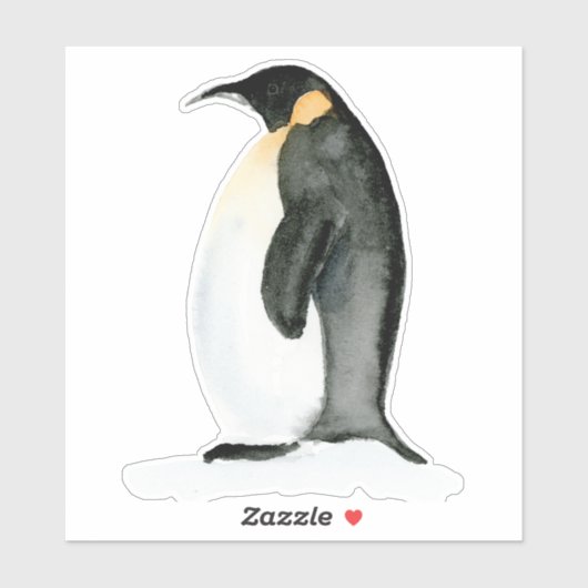 Waterverf Chubby Penguin - Vinyl Cut Sticker (Vel)