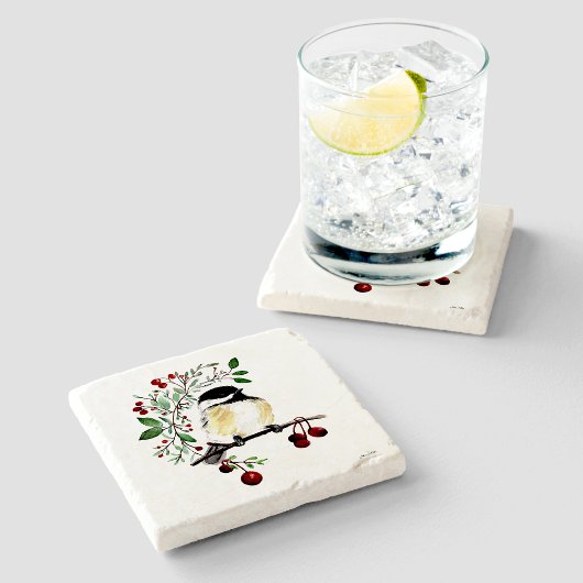 Waterverf cichorei stenen onderzetter