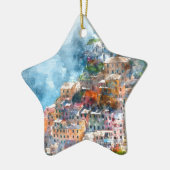 Waterverf Cinque Terre Italië Keramisch Ornament (Links)