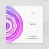 Waterverf Circles Abstracte Paarse CUSTOM HANG LAB Vierkante Visitekaartje (Achterkant)