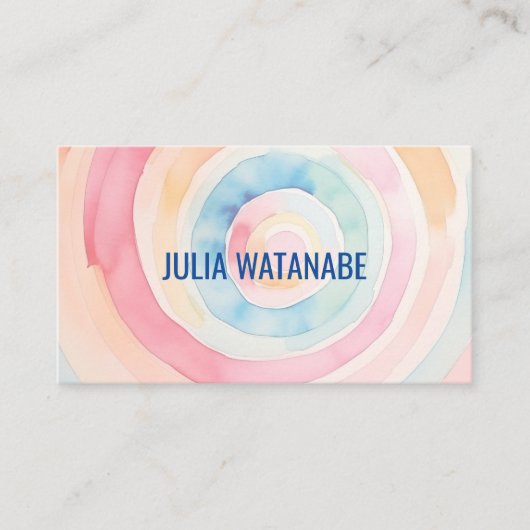 Waterverf Circles QR Code Social Media Modern Visitekaartje (Voorkant)