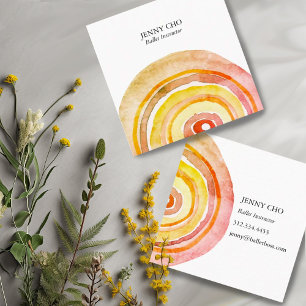 Waterverf Circles Rings Abstract minimalistisch wa Vierkante Visitekaartje