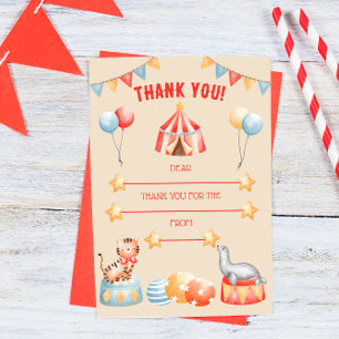 Waterverf Circus Birthday Hartelijk dank