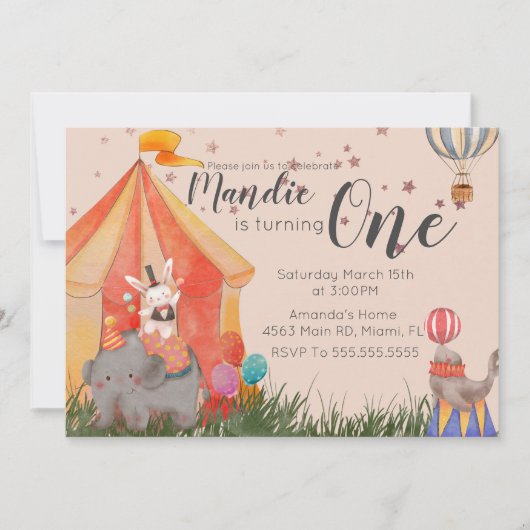 Waterverf Circus County Fair Carnival Kaart (Voorkant)