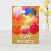 Waterverf cirkelpatroon abstracte warme kleur kaart (Gele Bloem)