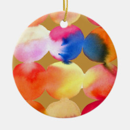 Waterverf cirkelpatroon abstracte warme kleur keramisch ornament