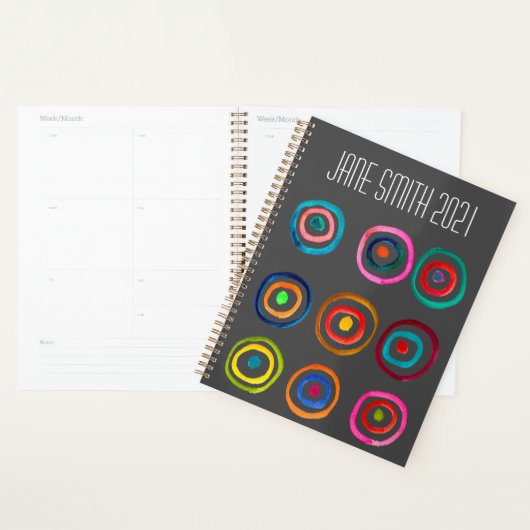 Waterverf cirkels regenboogkleurig ontwerp planner (Display)
