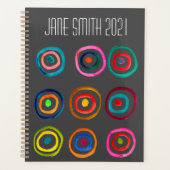 Waterverf cirkels regenboogkleurig ontwerp planner (Voorkant)