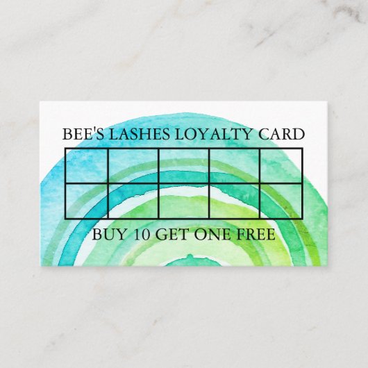 Waterverf cirkels Ring Abstract minimalistisch gro Klantenkaartje (Voorkant)