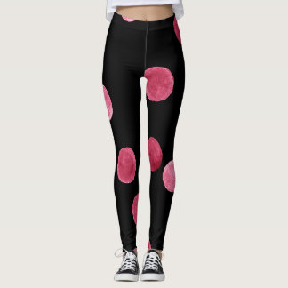 Waterverf cirkels zwart achtergrond patroon leggings
