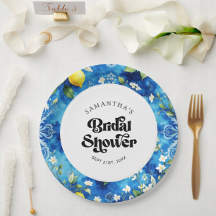 Waterverf Citroen Amalfi Coast Bruidsdouche Papieren Bordje