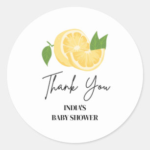 Waterverf citroen baby shower ronde sticker
