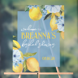 Waterverf citroen & bloem acryl welkom bord