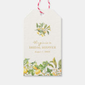 Waterverf Citroen Bruiloftsborrel Cadeaulabel (Voorkant)