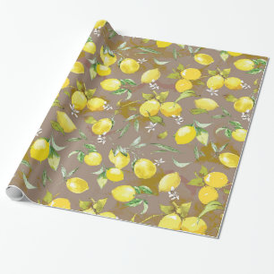 Waterverf citroen cadeaupapier