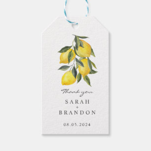 Waterverf Citroen Citroen Zomer Bruiloft Cadeaulabel