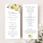 Waterverf Citroen Citrus Groen Bloem Bruiloft Programma