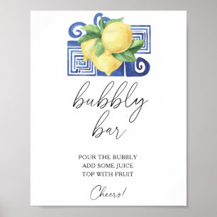 Waterverf citroen citrus modern - bruisende bar poster