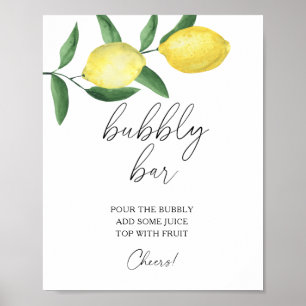 Waterverf citroen citrus modern - bruisende bar poster