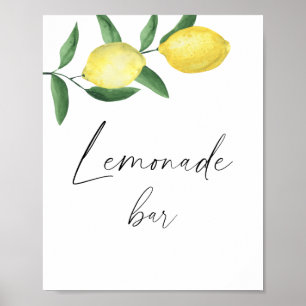 Waterverf citroen citrus modern - limonadebar poster