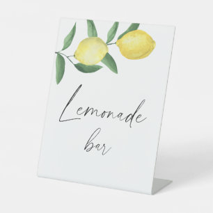 Waterverf citroen citrus modern - limonadebar reclamebord met voetstuk