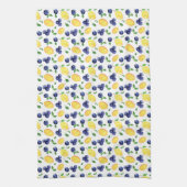 Waterverf citroen en bosbessen theedoek (Verticaal)