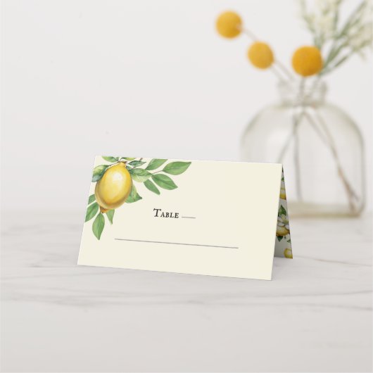 Waterverf Citroen Geel Citrus Rustiek Huwelijk (Voorkant)