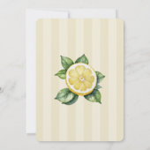 Waterverf Citroen Geel Citrus Rustiek Huwelijk Kaart (Achterkant)