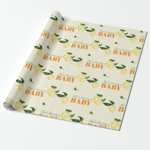Waterverf Citroen Gele Baby Shower Cadeaupapier