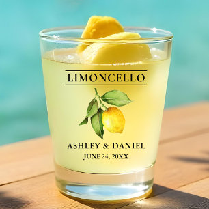 Waterverf Citroen groen bruiloft Limoncello Shot Glas