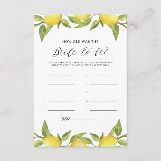 Waterverf Citroen Groene Bladkrans Hoe Oud Was de Informatiekaartje (Voorkant)